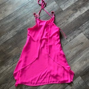 Altar’d State neon pink flowy dress